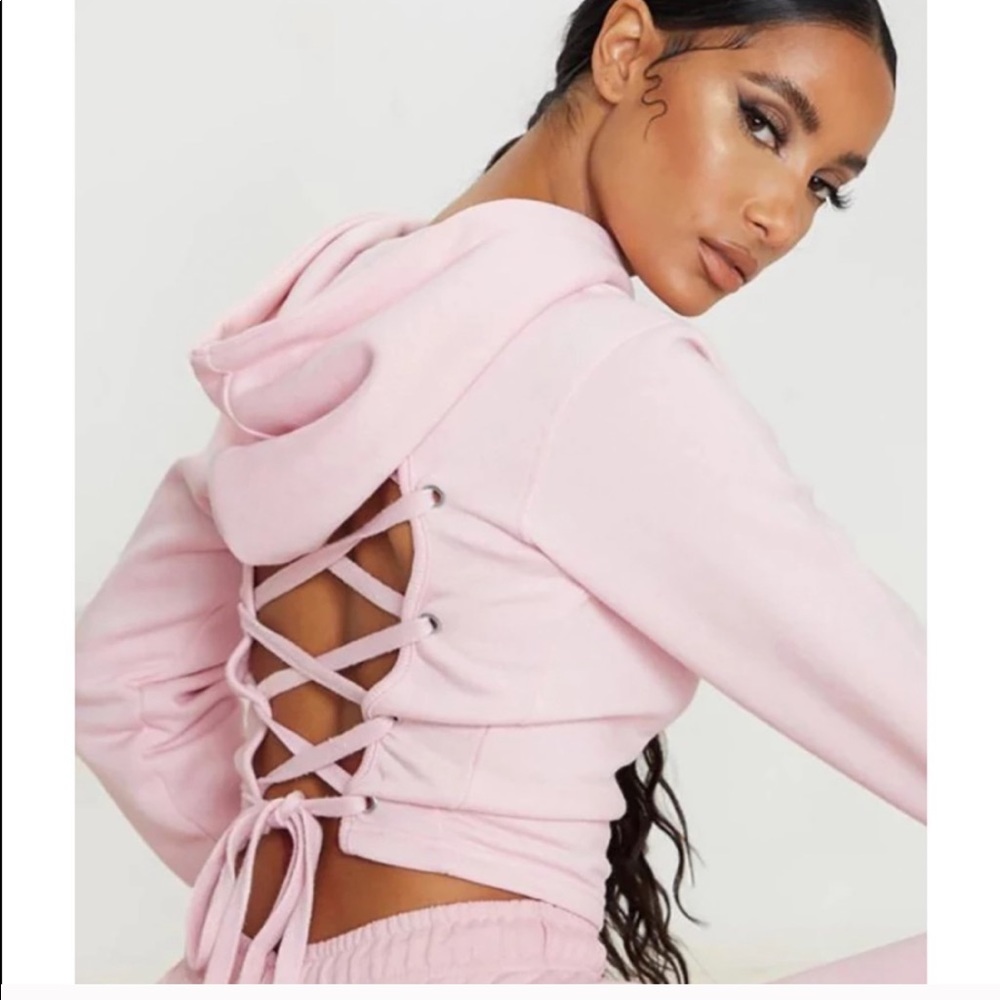 Pink sweats and hoodie set